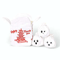 BARK Andi's Famous Dumplings Plush Squeeker Dog Toy in White