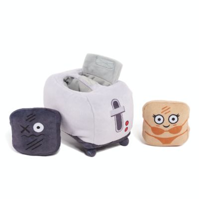 BARK Sunburnt Toast 3-in-1 Plush Squeaker Dog Toy in Green/Brown