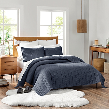 UGG&reg; Dawn 3-Piece King Quilt Set in Ocean. View a larger version of this product image.