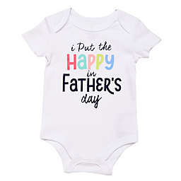 Baby Starters® Happy in Father's Day Short Sleeve Bodysuit in White