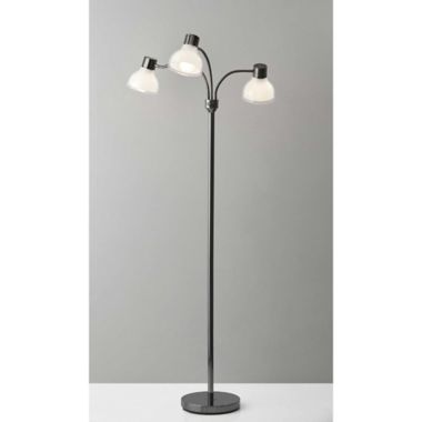 HomeRoots Adjustable 3-Arm Metal Floor Lamp in Black. View a larger version of this product image.
