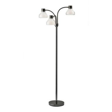 HomeRoots Adjustable 3-Arm Metal Floor Lamp in Black. View a larger version of this product image.