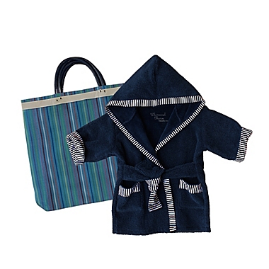 Whimsical Charm Size 12M Baby Bathrobe in Navy. View a larger version of this product image.