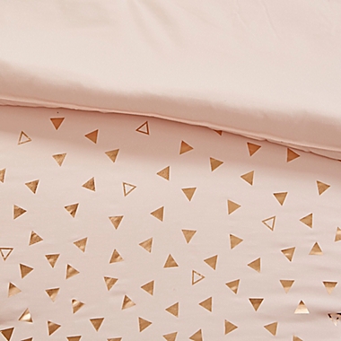 Intelligent Design Zoey Metallic Triangle 5-Piece King/Cal King Comforter Set in Blush/Gold. View a larger version of this product image.