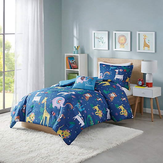 Alternate image 1 for Mi Zone Kids Rainbow Animals Comforter Set