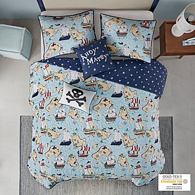 Urban Habitat Pirate Adventure 5-Piece Reversible Full/Queen Coverlet Set in Blue. View a larger version of this product image.