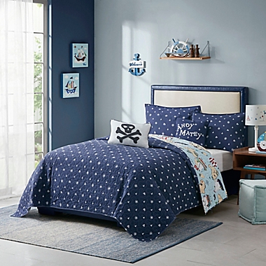 Urban Habitat Pirate Adventure 4-Piece Reversible Twin Coverlet Set in Blue. View a larger version of this product image.