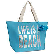 Magid &quot;Life Is A Beach&quot; Insulated Straw Beach Tote