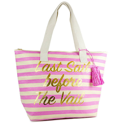 Alternate image 1 for Last Sail Novelty Insulated Straw Beach Tote