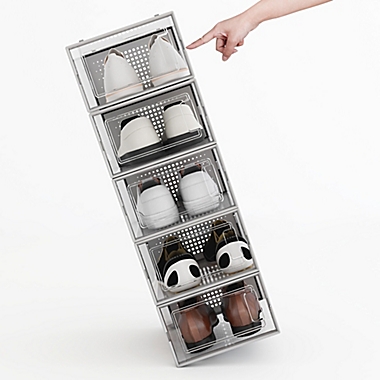 Simply Essential&trade; Swing-Front Shoe Storage Boxes (Set of 6). View a larger version of this product image.