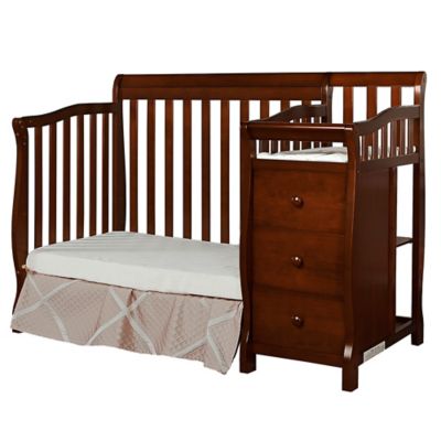 Dream On Me Jayden 4-in-1 Mini Convertible Crib and Changer in Espresso
