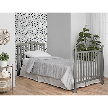 Dream On Me Naples 4-in-1 Convertible Mini Crib in Cool Grey. View a larger version of this product image.