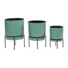 Alternate image 3 for Ridge Road D&eacute;cor Modern Round Metal Planters (Set of 3)