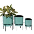 Alternate image 5 for Ridge Road D&eacute;cor Modern Round Metal Planters (Set of 3)
