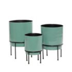 Alternate image 2 for Ridge Road D&eacute;cor Modern Round Metal Planters (Set of 3)