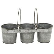 Ridge Road D&eacute;cor Bucket Galvanized Metal Farmhouse Planter