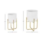 Alternate image 3 for Ridge Road Decor 2-Piece Contemporary Round Metal Planter Set