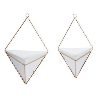 Set of 2 Metal Hanging Planters White - CosmoLiving by Cosmopolitan