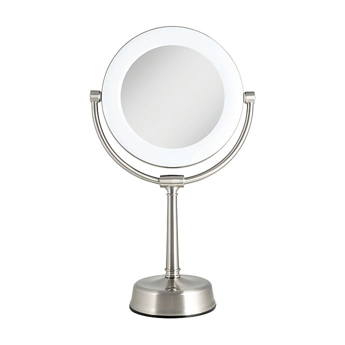 Zadro Lexington 10x 1x Customizable, Silver Vanity Mirror With Lights