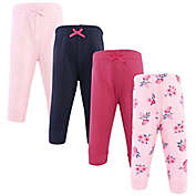 Hudson Baby&reg; Size 12-18M 4-Pack Quilted Jogger Pants in Pink/Navy