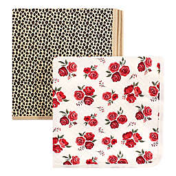 Hudson Baby® 2-Pack Rose Leopard Cotton Quilted Blankets in Red