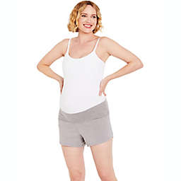 Motherhood Maternity® X-Large Ruched Waist Maternity Sleep Shorts in Grey