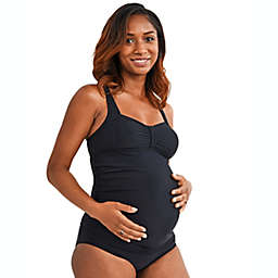 Motherhood Maternity® X-Large Twist Front Maternity Swim Top in Black