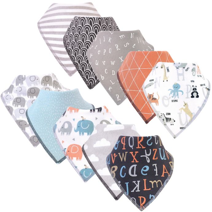 Hudson Baby 10 Pack Alphabet Cotton Fleece Bandana Bibs Buybuy Baby