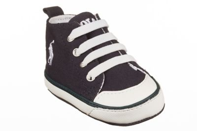 Ralph Lauren Layette Canvas Lace Up Hi Top Sneaker in Navy