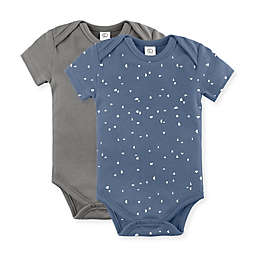Colored Organics 2-Pack Stone Short Sleeve Organic Cotton Bodysuits in Steel
