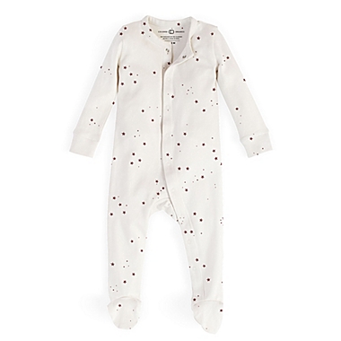 Colored Organics Skylar Starry Organic Cotton Footed Sleeper in Berry. View a larger version of this product image.