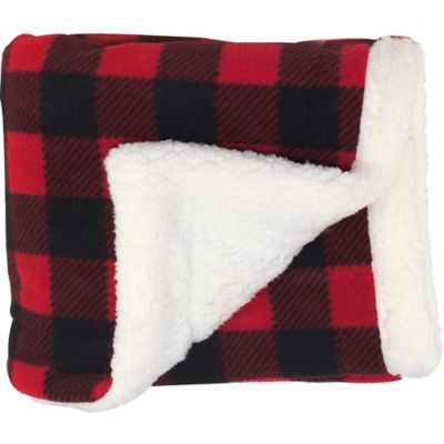 CosyCare Mountain Fleece and Sherpa Baby Blanket in Red
