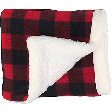 CosyCare Mountain Fleece and Sherpa Baby Blanket in Red. View a larger version of this product image.