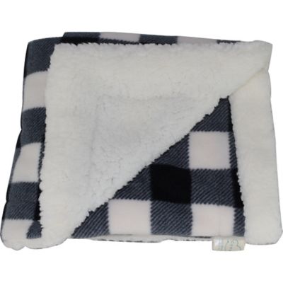 CosyCare CosyToes Mountain Fleece and Sherpa Baby Blanket in Black/White