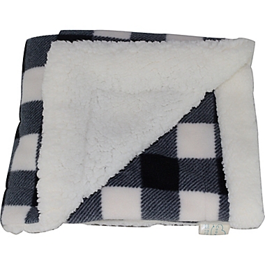 CosyCare CosyToes Mountain Fleece and Sherpa Baby Blanket in Black/White. View a larger version of this product image.