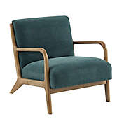 INK+IVY Novak Wood Lounge Chair in Teal