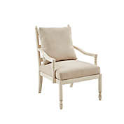 Martha Stewart Braxton Wood Accent Chair in Cream