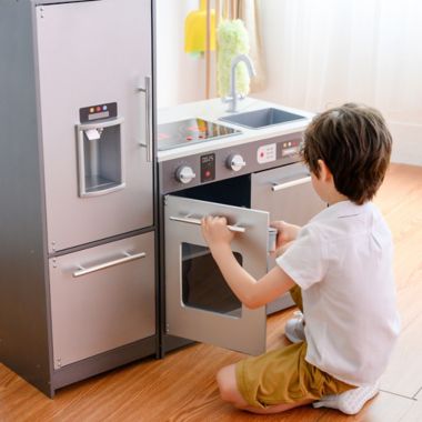 Teamson Kids Milano Modern Play Kitchen in Grey. View a larger version of this product image.