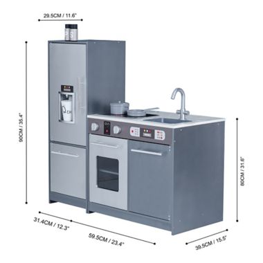 Teamson Kids Milano Modern Play Kitchen in Grey. View a larger version of this product image.