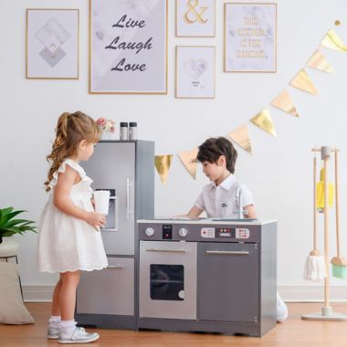 Teamson Kids Milano Modern Play Kitchen in Grey. View a larger version of this product image.