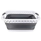 Alternate image 0 for Squared Away&trade; Collapsible Laundry Basket in White/Grey