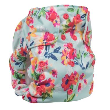 smart bottoms&reg; Dream 2.0 Floral Cloth Diaper in Aqua. View a larger version of this product image.