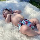 Alternate image 1 for smart bottoms&reg; Born Smart 2.0 Floral Cloth Diaper in Aqua