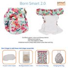 Alternate image 2 for smart bottoms&reg; Born Smart 2.0 Floral Cloth Diaper in Aqua