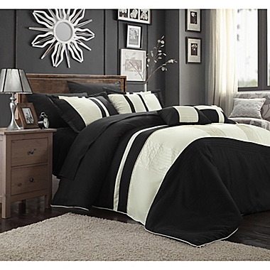 Chic Home Sheila 10-Piece King Comforter Set in Black. View a larger version of this product image.