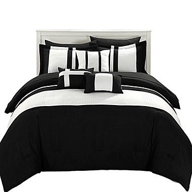 Chic Home Sheila 10-Piece King Comforter Set in Black. View a larger version of this product image.