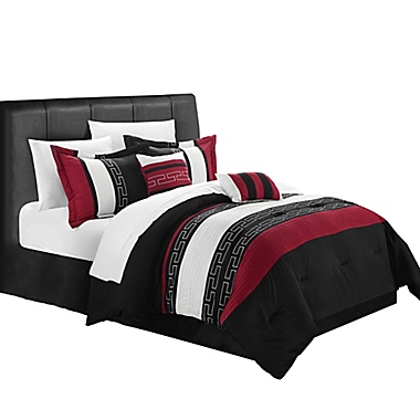 Chic Home Coralie 10-Piece Queen Comforter Set in Black. View a larger version of this product image.