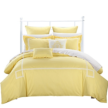 Chic Home Woodford Queen Comforter Set in Yellow. View a larger version of this product image.