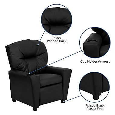 Flash Furniture Leather Kids Recliner with Cup Holder. View a larger version of this product image.