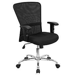 Flash Furniture Mid-Back Mesh Contemporary Swivel Task Chair in Black